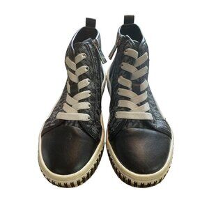 Michael Kors Kids' High-Top Sneakers Black Logo Lace Up‎ Zip Casual